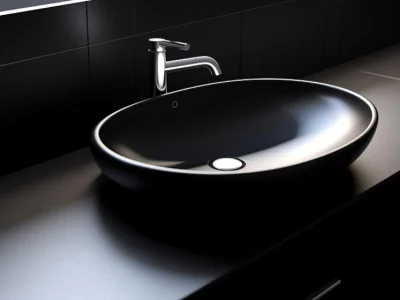 minimalist-1980s-design-black-sink-with-bauhausinspired-aesthetics